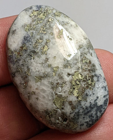 Silver and Pyrite Cabochon from Silverton, Colorado 3.8 cm, #23