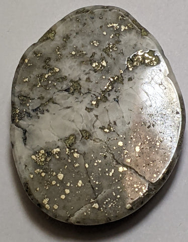 Silver and Pyrite Cabochon from Silverton, Colorado 3.5 cm, #26
