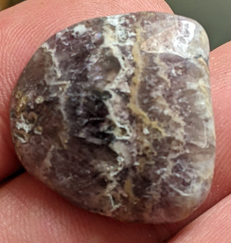 Chevron Amethyst Cabochon 2.5 cm, #34