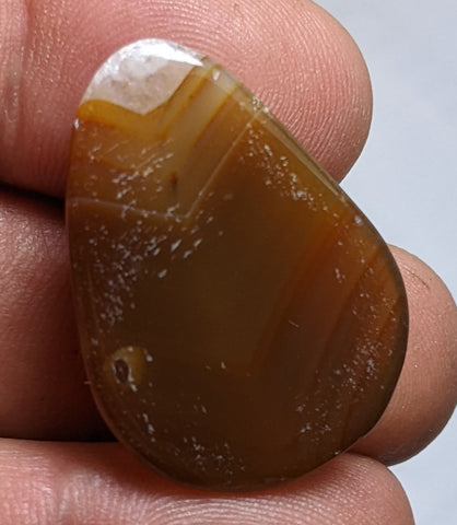 Banded Carnelian Cabochon from Peru. 3.2 cm #22